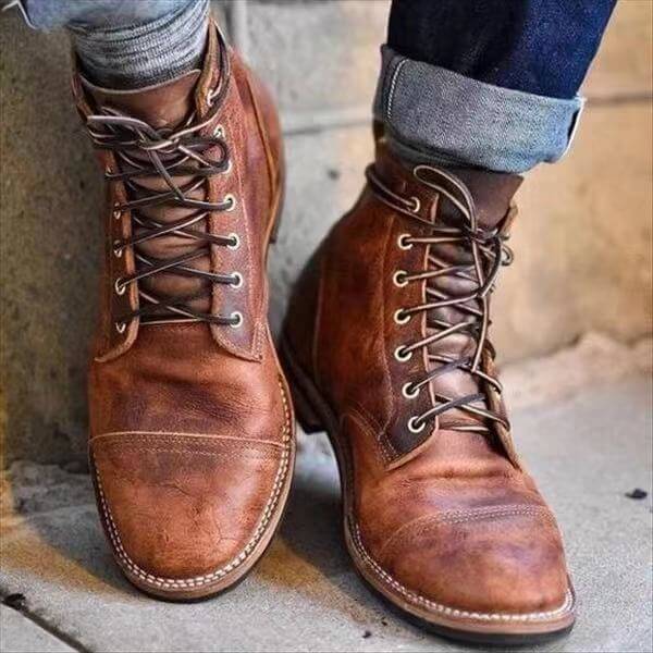 Elijah | Men's Winter Leather Lace-Up Boots