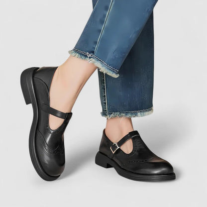 Emily | Classic Women’s Leather T-Strap Shoes